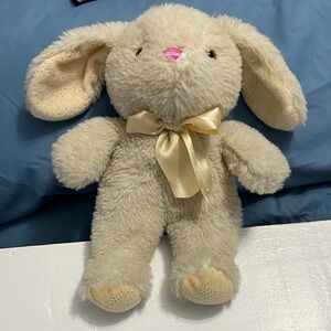Plush Cream extra soft Bunny for baby with Satin Bow .
